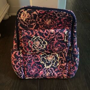 Vera Bradley Pink and Purple Floral Travel Backpack
